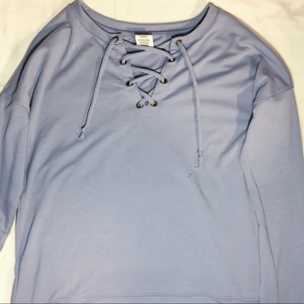 Periwinkle crossed front sweater